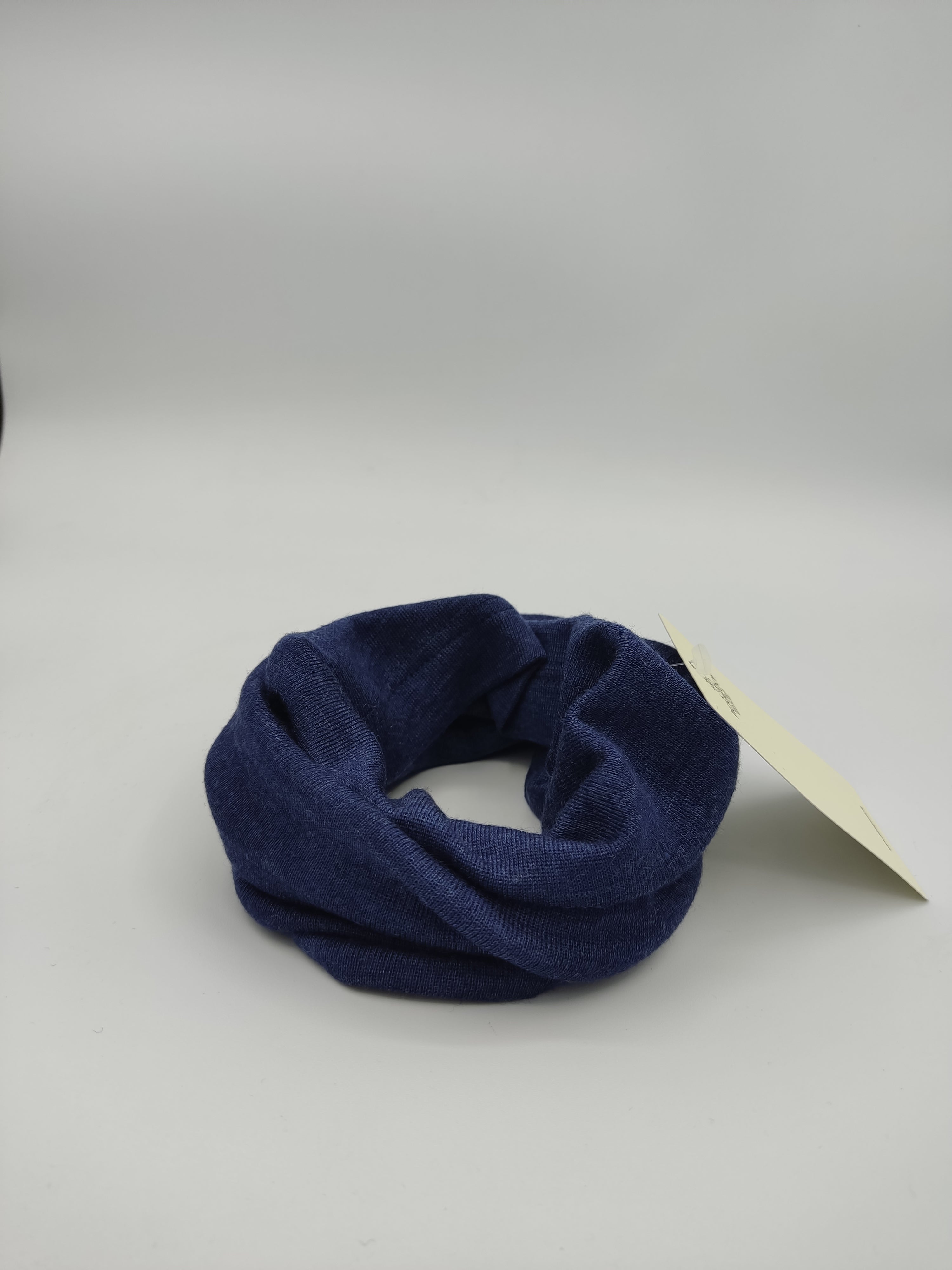 Scaldacollo in lana e seta per bambino e adulto // tinta unita Blu Navy